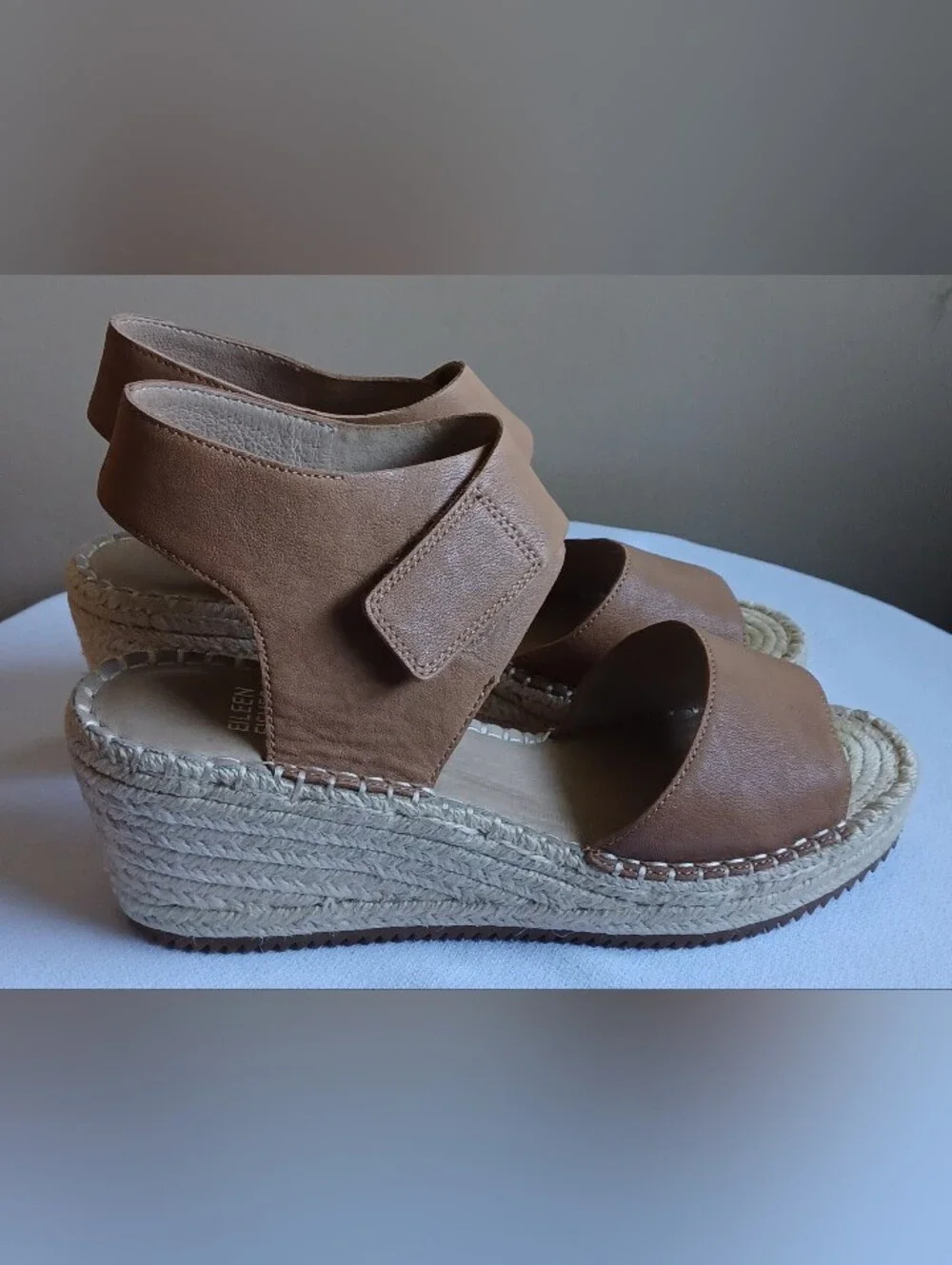 EILEEN FISHER Weslia Espadrille Wedge Sandal In Honey 9.5